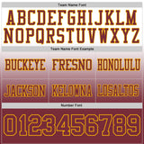 Custom White Burgundy-Gold Authentic Fade Fashion Football Jersey