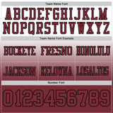 Custom White Burgundy-Black Authentic Fade Fashion Football Jersey