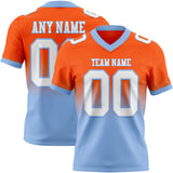 Custom Orange White-Light Blue Authentic Fade Fashion Football Jersey
