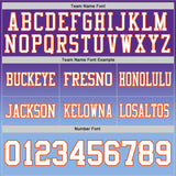 Custom Purple White Light Blue-Orange Authentic Fade Fashion Football Jersey
