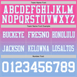 Custom Pink White-Light Blue Authentic Fade Fashion Football Jersey