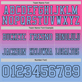 Custom Pink Light Blue-Black Authentic Fade Fashion Football Jersey