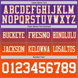 Custom Purple White-Orange Authentic Fade Fashion Football Jersey