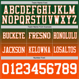 Custom Green White-Orange Authentic Fade Fashion Football Jersey