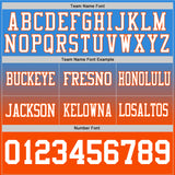 Custom Powder Blue White-Orange Authentic Fade Fashion Football Jersey