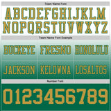 Custom White Old Gold-Kelly Green Authentic Fade Fashion Football Jersey