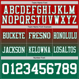 Custom Red White-Kelly Green Authentic Fade Fashion Football Jersey