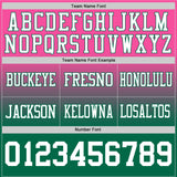 Custom Pink White-Kelly Green Authentic Fade Fashion Football Jersey