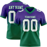 Custom Purple White-Kelly Green Authentic Fade Fashion Football Jersey