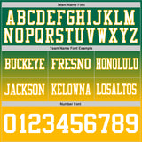 Custom Kelly Green White-Gold Authentic Fade Fashion Football Jersey