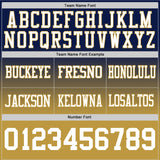 Custom Navy White-Old Gold Authentic Fade Fashion Football Jersey