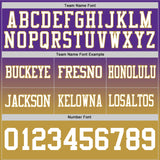 Custom Purple White-Old Gold Authentic Fade Fashion Football Jersey