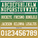 Custom Kelly Green White-Old Gold Authentic Fade Fashion Football Jersey