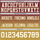 Custom Burgundy White-Old Gold Authentic Fade Fashion Football Jersey