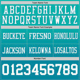 Custom Aqua White-Teal Authentic Fade Fashion Football Jersey