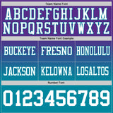 Custom Purple White-Teal Authentic Fade Fashion Football Jersey