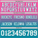 Custom Pink White-Teal Authentic Fade Fashion Football Jersey
