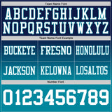 Custom Navy White-Teal Authentic Fade Fashion Football Jersey