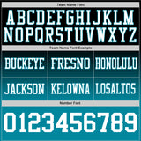 Custom Black White-Teal Authentic Fade Fashion Football Jersey