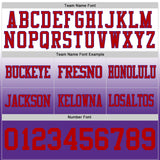Custom White Red-Purple Authentic Fade Fashion Football Jersey
