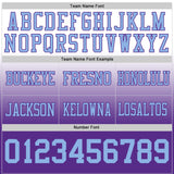 Custom White Light Blue-Purple Authentic Fade Fashion Football Jersey