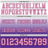 Custom White Medium Pink-Purple Authentic Fade Fashion Football Jersey