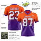 Custom Orange White-Purple Authentic Fade Fashion Football Jersey