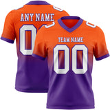 Custom Orange White-Purple Authentic Fade Fashion Football Jersey