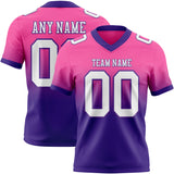 Custom Pink White-Purple Authentic Fade Fashion Football Jersey