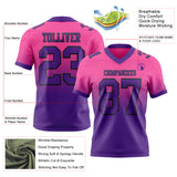 Custom Pink Purple-Black Authentic Fade Fashion Football Jersey
