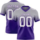 Custom Gray White-Purple Authentic Fade Fashion Football Jersey