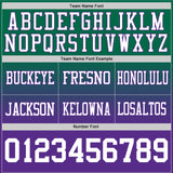 Custom Kelly Green White-Purple Authentic Fade Fashion Football Jersey