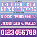 Custom Light Blue White Purple-Pink Authentic Fade Fashion Football Jersey
