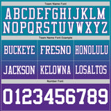 Custom Teal White-Purple Authentic Fade Fashion Football Jersey