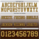 Custom White Old Gold-Brown Authentic Fade Fashion Football Jersey