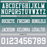 Custom Midnight Green White-Gray Authentic Fade Fashion Football Jersey