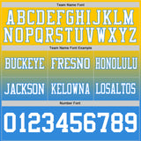 Custom Yellow White-Powder Blue Authentic Fade Fashion Football Jersey