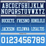 Custom Navy White-Powder Blue Authentic Fade Fashion Football Jersey