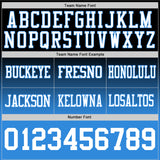 Custom Black White-Powder Blue Authentic Fade Fashion Football Jersey