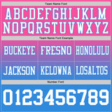 Custom Pink White-Powder Blue Authentic Fade Fashion Football Jersey