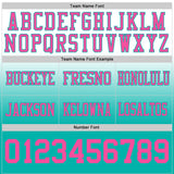 Custom White Pink-Aqua Authentic Fade Fashion Football Jersey