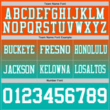 Custom Orange White-Aqua Authentic Fade Fashion Football Jersey