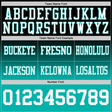 Custom Black White-Aqua Authentic Fade Fashion Football Jersey
