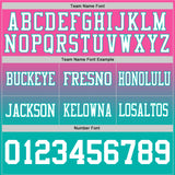 Custom Pink White-Aqua Authentic Fade Fashion Football Jersey