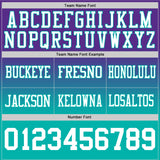 Custom Purple White-Aqua Authentic Fade Fashion Football Jersey