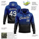 Custom Stitched Royal White-Black Fade Fashion Sports Pullover Sweatshirt Hoodie