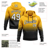 Custom Stitched Gold White-Black Fade Fashion Sports Pullover Sweatshirt Hoodie