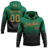 Custom Stitched Kelly Green Old Gold-Black Fade Fashion Sports Pullover Sweatshirt Hoodie