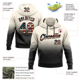 Custom Stitched Cream Vintage USA Flag-Black Fade Fashion Sports Pullover Sweatshirt Hoodie