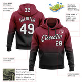 Custom Stitched Crimson White-Black Fade Fashion Sports Pullover Sweatshirt Hoodie